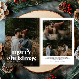 Cartes Pour Fêtes Annuelles Retro Joyeux Noël Famille photo tendance