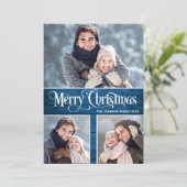 Cartes Pour Fêtes Annuelles Retro Joyeux Noël Rustique 3 PHOTO Salutation (Debout devant)