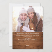 Cartes Pour Fêtes Annuelles Retro Joyeux Noël Rustique 4 PHOTO Salutation (Dos)