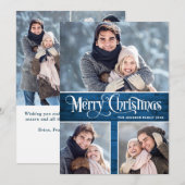 Cartes Pour Fêtes Annuelles Retro Joyeux Noël Rustique 6 PHOTO Salutation (Devant / Derrière)