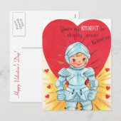 Cartes Pour Fêtes Annuelles Retro Knight Valentine (Devant / Derrière)