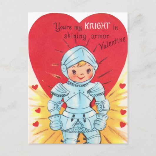 Cartes Pour Fêtes Annuelles Retro Knight Valentine (Devant)