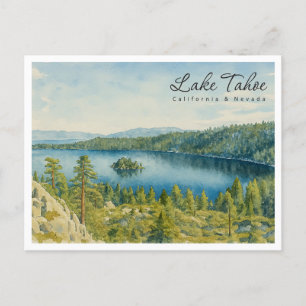 Cartes Pour Fêtes Annuelles Retro Lake Tahoe Paysage - Californie & Nevada