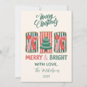 Cartes Pour Fêtes Annuelles Retro Merry & Bright Christmas (Devant)