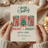 Cartes Pour Fêtes Annuelles Retro Merry & Bright Christmas