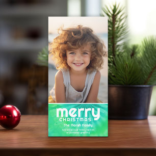 Cartes Pour Fêtes Annuelles Retro MERRY - Cravate-Dye Turquoise - 1 Photo - le