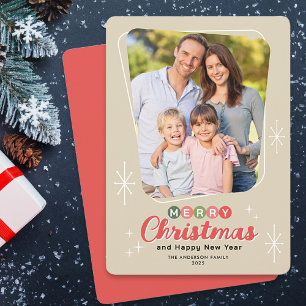 Cartes Pour Fêtes Annuelles Retro Midsiècle photo moderne Noël