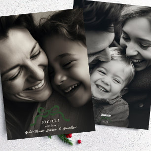 Cartes Pour Fêtes Annuelles rétro moderne tendance noël arc vert 2 photo