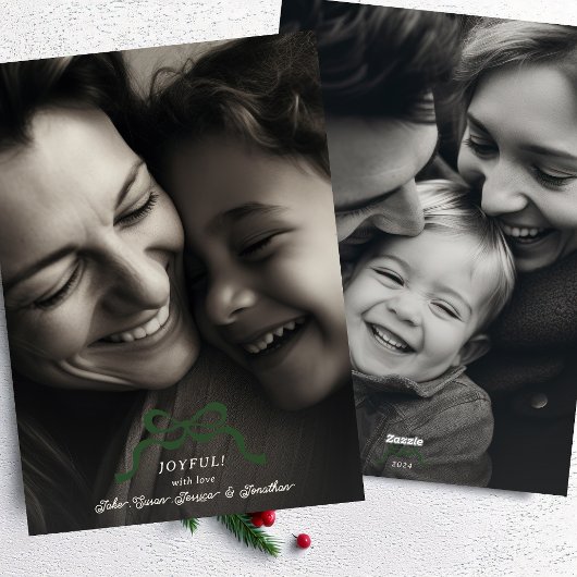 Cartes Pour Fêtes Annuelles rétro moderne tendance noël arc vert 2 photo