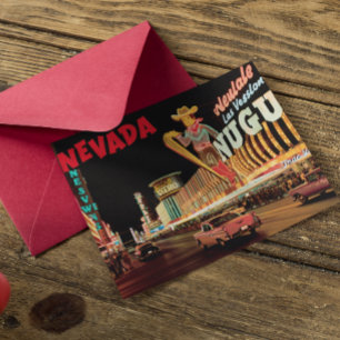 Cartes Pour Fêtes Annuelles Retro Nevada Vegas Strip Cadeau