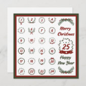 CARTES POUR FÊTES ANNUELLES RETRO NOËL AVENT 2023 (Devant / Derrière)