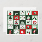 CARTES POUR FÊTES ANNUELLES RETRO NOËL AVENT 2023 (Devant / Derrière)