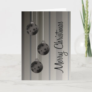 Cartes Pour Fêtes Annuelles Rétro Noël de boules et de rayures de Noël Joyeux