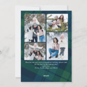 Cartes Pour Fêtes Annuelles Retro Noël Plaid 5 Photo Grey (Dos)