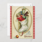 Cartes Pour Fêtes Annuelles Rétro Noël Stocker avec jouets (Devant / Derrière)