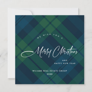 Cartes Pour Fêtes Annuelles Rétro Noël Tartan Plaid Accueil d'entreprise