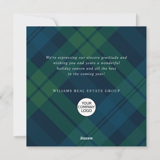 Cartes Pour Fêtes Annuelles Rétro Noël Tartan Plaid Accueil d'entreprise (Dos)