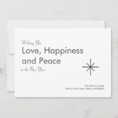 Cartes Pour Fêtes Annuelles Retro Nouvel An 2024 Elégant gris blanc (Devant)