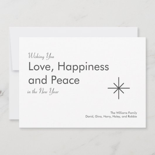 Cartes Pour Fêtes Annuelles Retro Nouvel An 2024 Elégant gris blanc (Devant)