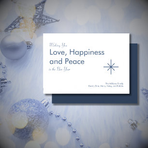 Cartes Pour Fêtes Annuelles Retro Nouvel An 2025 Classic Marine Bleu