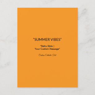 Cartes Pour Fêtes Annuelles Retro Orange Texture - Vibes d'été Art