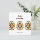 Cartes Pour Fêtes Annuelles Retro Painted Easter Egg  (Debout devant)