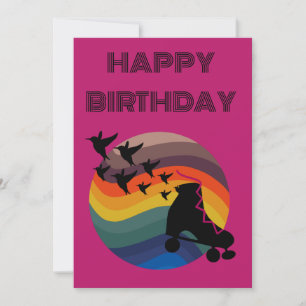 Cartes Pour Fêtes Annuelles Retro Patinage gratuit