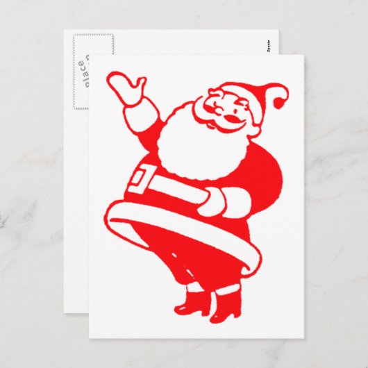 Cartes Pour Fêtes Annuelles Retro Père Noël (Devant / Derrière)