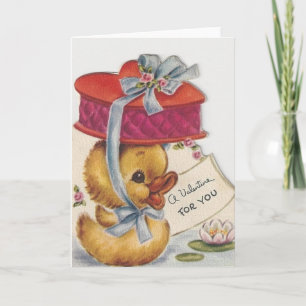 Cartes Pour Fêtes Annuelles Rétro petit piaulement avec du chocolat Valentine