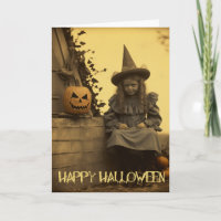 Retro Photographie éffrayant Halloween fille dépla