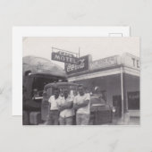 Cartes Pour Fêtes Annuelles Retro Pit Bar-b-signal Camion Driver Cafe Motel (Devant / Derrière)