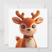 Cartes Pour Fêtes Annuelles Retro Plush Reindeer Christmas Art (Devant)