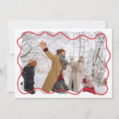 Cartes Pour Fêtes Annuelles Retro Red Bow Pine Squighe Frame Photo Noël (Dos)