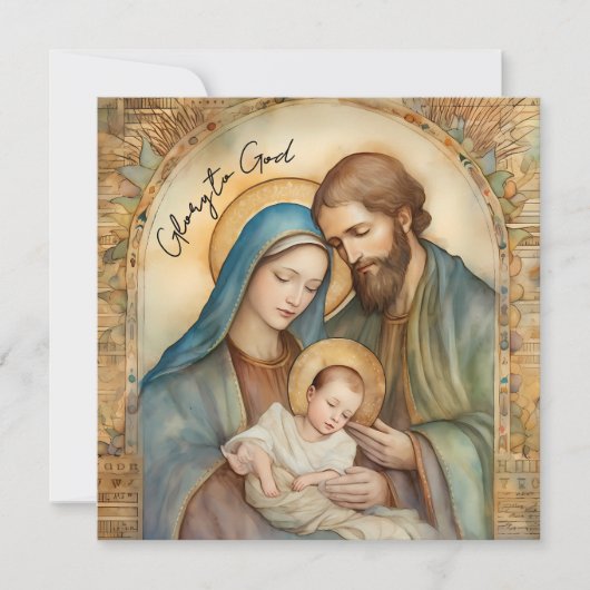 Cartes Pour Fêtes Annuelles Retro Religious Glory To God Christian Christmas (Devant)