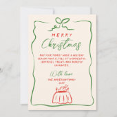 Cartes Pour Fêtes Annuelles Retro Rouge vert main écrite Joyeux Noël tiré (Devant)