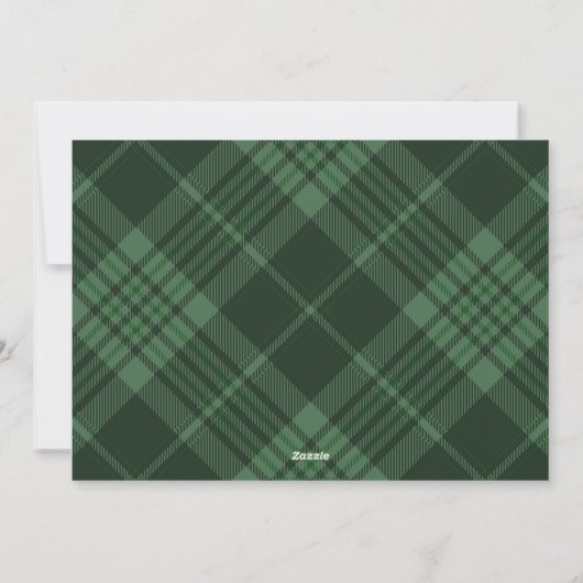 Cartes Pour Fêtes Annuelles Retro Sage Vert Noël Plaid Tartan Photo (Dos)