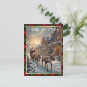 Cartes Pour Fêtes Annuelles Retro Santa Claus Custom Address Classic Christmas (Debout devant)