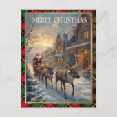 Cartes Pour Fêtes Annuelles Retro Santa Claus Custom Address Classic Christmas (Devant)