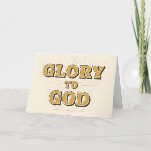 Cartes Pour Fêtes Annuelles Retro Script Gloire à Dieu Noël