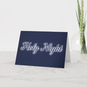 Cartes Pour Fêtes Annuelles Retro Script Sainte Nuit de Noël