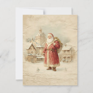 Cartes Pour Fêtes Annuelles Rétro Simple Vintage Noël Père Noël