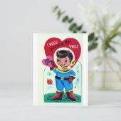 Cartes Pour Fêtes Annuelles Retro Space Valentine (Debout devant)