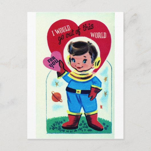 Cartes Pour Fêtes Annuelles Retro Space Valentine (Devant)