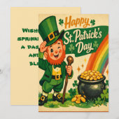 Cartes Pour Fêtes Annuelles Retro St. Patrick's Day Card (Devant / Derrière)