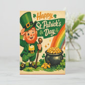 Cartes Pour Fêtes Annuelles Retro St. Patrick's Day Card (Debout devant)