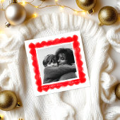 Cartes Pour Fêtes Annuelles retro stamping red frame photo square christmas