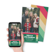 Cartes Pour Fêtes Annuelles Retro Stripe Noël photo verticale