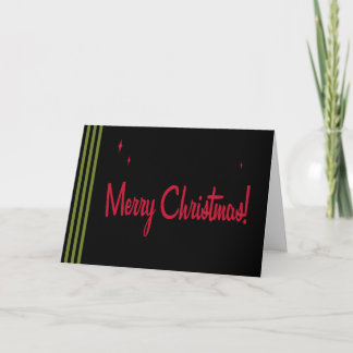 Cartes Pour Fêtes Annuelles Retro Stripes Black Christmas Card