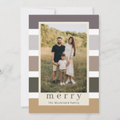 Cartes Pour Fêtes Annuelles Retro Stripes Famille Noël 4 Photo (Devant)