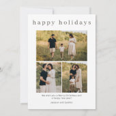 Cartes Pour Fêtes Annuelles Retro Stripes Famille Noël 4 Photo (Dos)